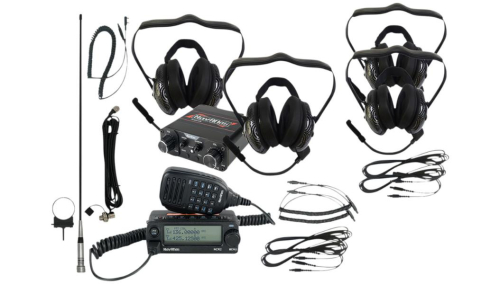 NavAtlas NIRBH4 4 Person Powersports Behind The Neck Headset Bundle 1 NNT10 Intercom, 4 NB200 Headsets Front and Rear
