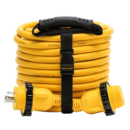 Camco - Camco 30 Amp Power Grip Marine Extension Cord - 50&#39; M-Locking/F-Locking Adapter