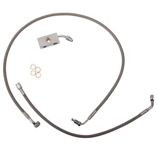 LA Choppers - LA Choppers Stainless Steel Brake Line Kit - 15in.-17in. Ape Hangers - LA-8152B16