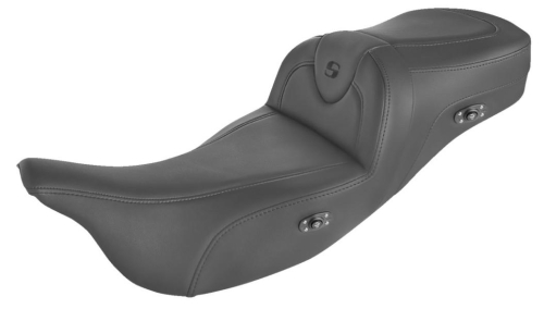 SADDLEMEN 0801-1406 808-07B-187THCT Heated RoadSofa? Seat for Trikes - Without Backrest - Black w/Black Stitching - Trikes