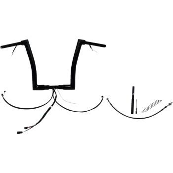 Fat Baggers Inc 612914-B 1-1/2in. Plug and Play EZ Install Flat Top Handlebar Kit - Black