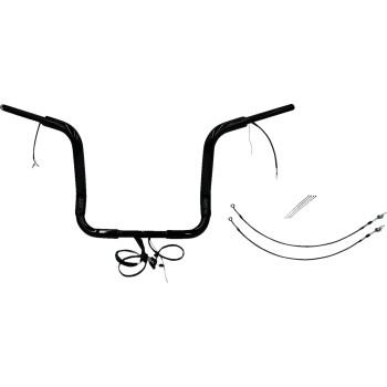 Fat Baggers Inc 802514-B 1-1/2in. Plug and Play EZ Install Round Top Handlebar Kit - Black
