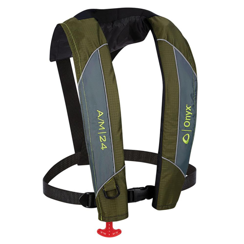 Onyx Outdoor - Onyx A/M-24 Automatic/Manual Inflatable PFD Life Jacket - Green