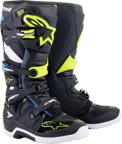 Alpinestars - Alpinestars Tech 7 Boots - 2012014-1795-8 - Black/Blue/Fluo Yellow - 8