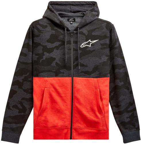 Alpinestars Camo Block Zip Hoody (SMALL) (CHARCOAL HEATHER/WARM RED)