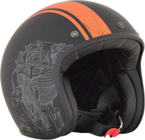 AFX - AFX FX-76 Raceway Helmet - 01042055 - Flat Black/Orange - Small