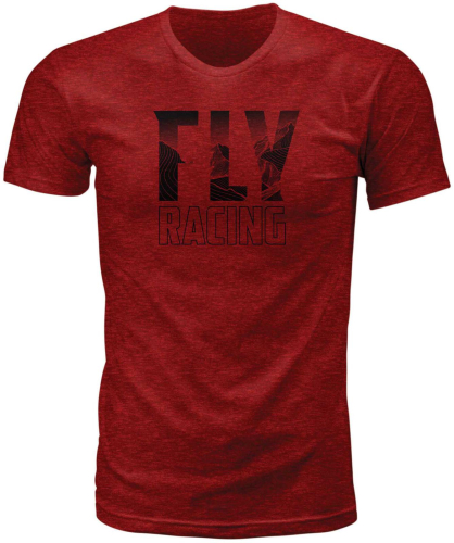 Fly Racing - Fly Racing Fly Mountain Tee - 352-0641S - Blaze Red Heather - Small