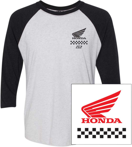 Factory Effex - Factory Effex Honda Wing Baseball T-Shirt - 23-87328 - White/Black - 2XL