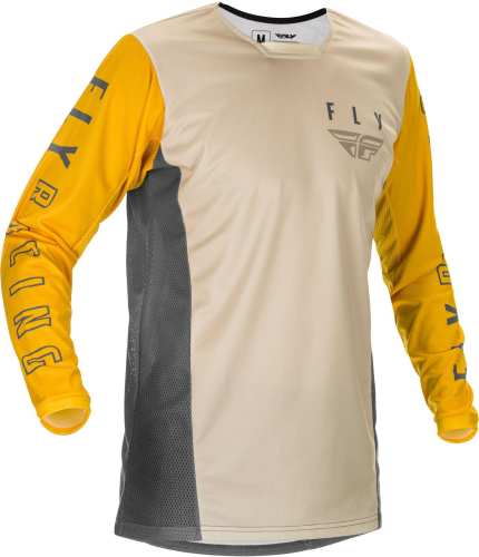 Fly Racing - Fly Racing Kinetic K121 Youth Jersey - 374-423YX - Mustard/Stone/Gray - X-Large