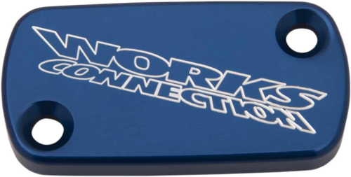 Works Connection - Works Connection Anodized Billet Aluminum Front Brake Reservoir Cover - Blue - 21-001