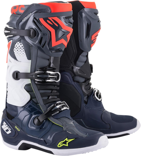 Alpinestars - Alpinestars Tech 10 Non-Vented Boots - 2010020-9079-7 - Gray/Blue/Red - 7