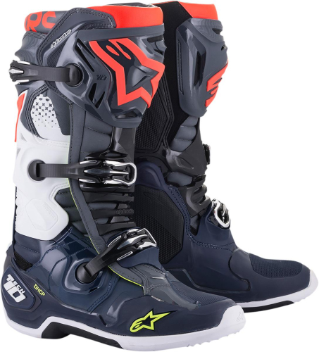 Alpinestars - Alpinestars Tech 10 Non-Vented Boots - 2010020-9079-14 - Gray/Blue/Red - 14