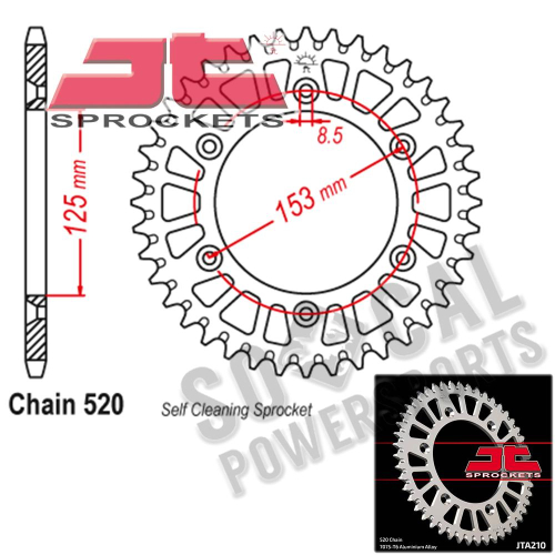 JT Sprockets - JT Sprockets Aluminum Rear Sprocket - 44T - JTA210.44