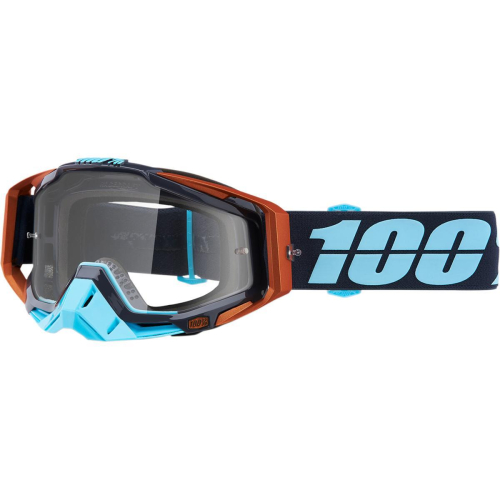 100% - 100% Racecraft Ergono Goggles - 50100-246-02 - Ergono/ Gray/Light Blue / Clear Lens - OSFM