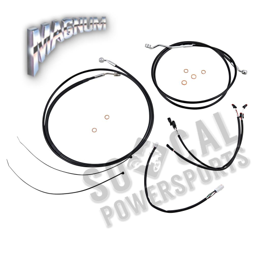 Magnum - Magnum Black XR Handlebar Installation Kit with Chrome Fittings for 15-17in. Ape - 489882