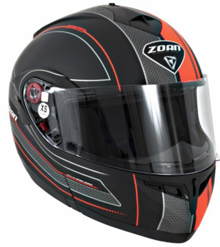 Zoan - Zoan Optimus Raceline Graphics Snow Helmet with Electric Shield - 138-169SN/E - Matte Black/Orange - 3XL