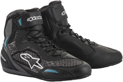 Alpinestars - Alpinestars Stella Faster-3 Rideknit Womens Riding Shoes - 251052011707.5 - Black/Teal - 7.5
