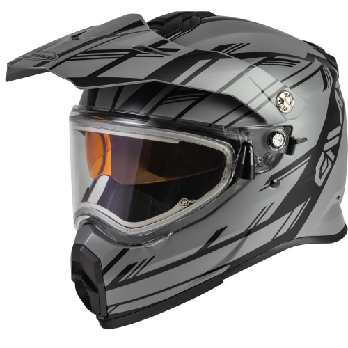 G-Max - G-Max AT-21S Epic Electric Shield Helmet - G4211503 - Matte Gray/Black - X-Small