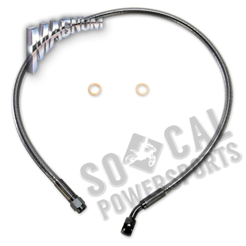 Magnum - Magnum Black Pearl Designer Series ABS Front Upper Brake Line - 10mm.  35deg. Banjo - 26in. - AS47126