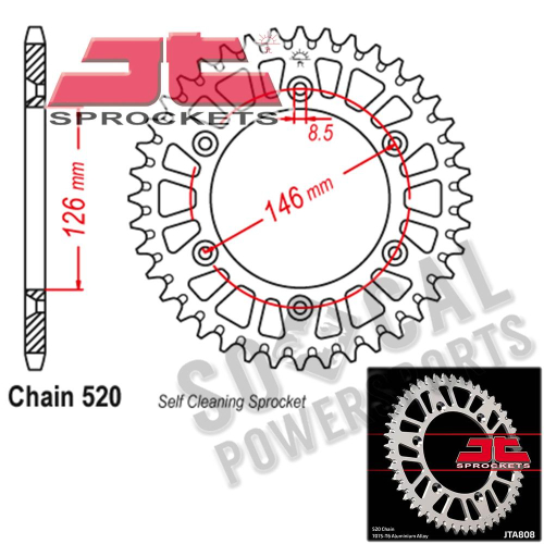 JT Sprockets - JT Sprockets Aluminum Rear Sprocket - 48T - JTA808.48