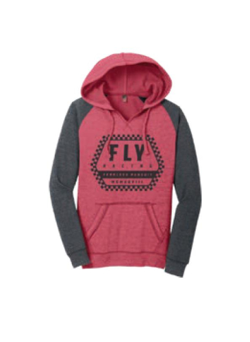 Fly Racing - Fly Racing Fly Track Womens Hoodie - 358-0086X - Red Heather/Charcoal - X-Large