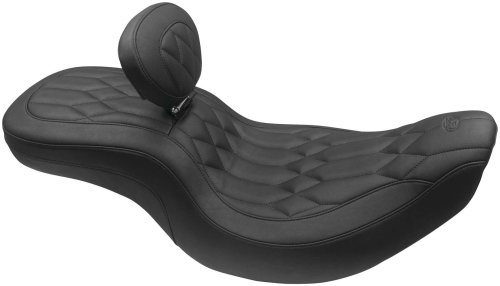 Mustang - Mustang Wide Tripper Seat with Diamond Stitch - Black - 79666