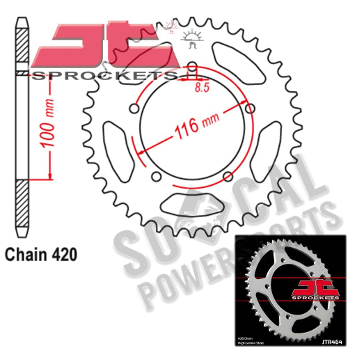 JT Sprockets - JT Sprockets Steel Rear Sprocket - 49T - JTR464.49