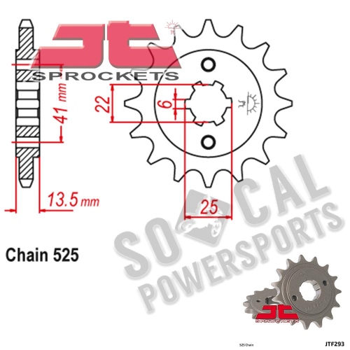 JT Sprockets - JT Sprockets Steel Front Sprocket - 16T - JTF293.16