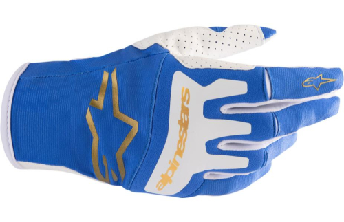 Alpinestars - Alpinestars Techstar Gloves - 3561023-7265-2X - Ucla Blue/Brushed Gold - 2XL