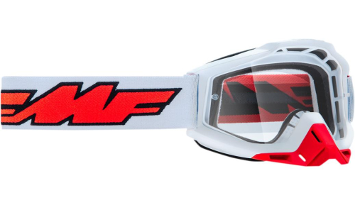FMF Racing - FMF Racing Powerbomb Rocket Goggles - F-50200-101-00 - White/Red / Clear Lens - OSFM