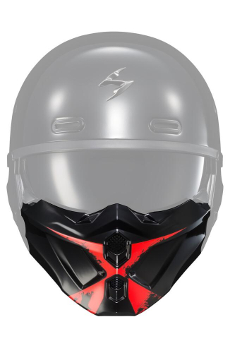 ScorpionEXO Covert X Optional Replacement DOT Approved Chin Cover for Covert X Helmets Ray (Gloss Red)