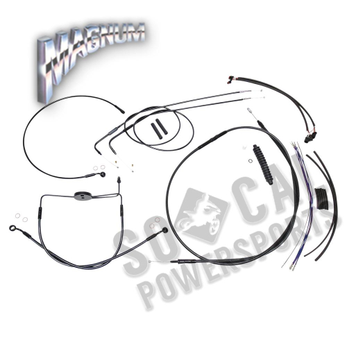 Magnum - Magnum Black XR Handlebar Installation Kit with Black Fittings for 12-14in. Ape - 486201