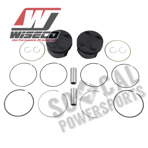 Wiseco K2799 K Black Edition Piston Kit (117in,Flat Top +4cc) - 4.125in. Bore, 11:1 Compression