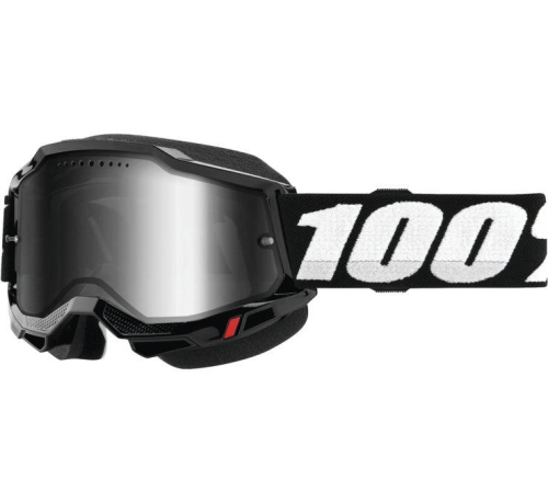 100% - 100% Accuri 2 Snow Goggles - 50022-00001 - Black / Silver Mirror Lens - OSFM