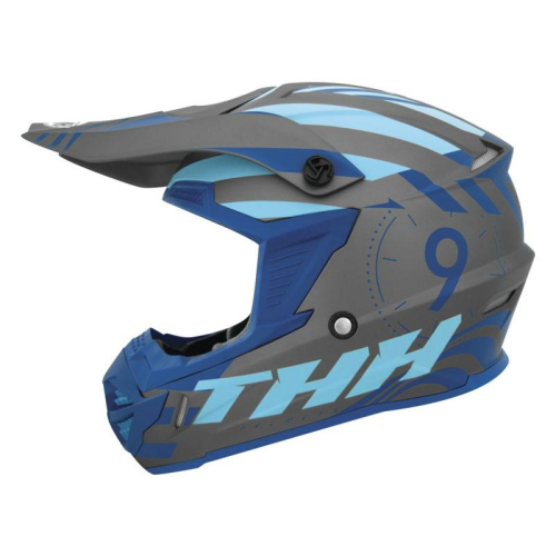 THH Helmets T730X Twister Youth Helmet Medium Gray/Blue