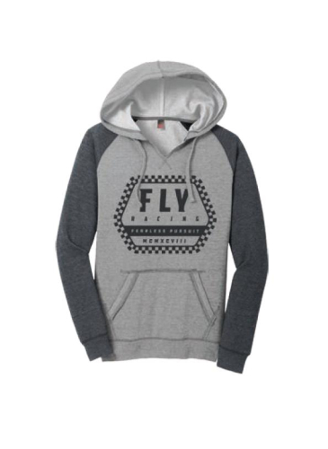 Fly Racing - Fly Racing Fly Track Womens Hoodie - 358-0085M - Gray Heather/Charcoal - Medium