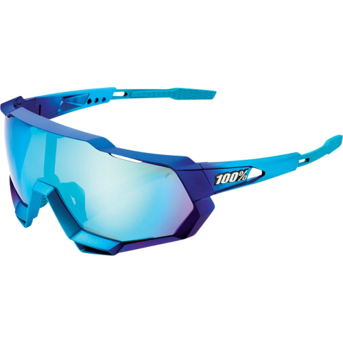 100% - 100% Speedtrap Sunglasses - 61023-228-01 - Matte Metallic / Blue Mirror Lens - OSFM