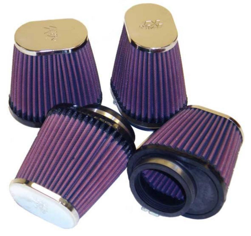 K&N Engineering - K&N Engineering Clamp-On Custom Oval Tapered Air Filter - Chrome End Cap - RC-2814