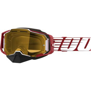 100% - 100% Armega Snow Goggles - 50007-00006 - OD Red/Red/white / Yellow Lens - OSFM