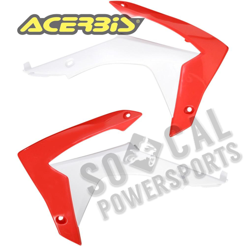 Acerbis - Acerbis Radiator Shrouds - White/Red - 2314371030