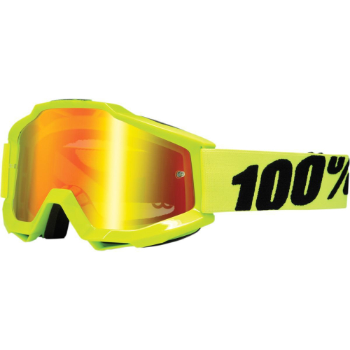 100% - 100% Accuri Fluorescent Yellow Goggles - 50210-004-02 - Fluorescent Yellow / Red Lens - OSFM