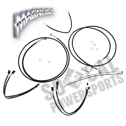 Magnum - Magnum Black XR Handlebar Installation Kit with Chrome Fittings for 15-17in. Ape - 489422