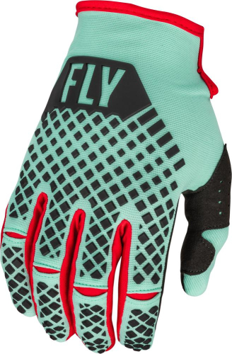 Fly Racing - Fly Racing Kinetic S.E. Rave Youth Gloves - 376-415YL - Mint/Black/Red - Large