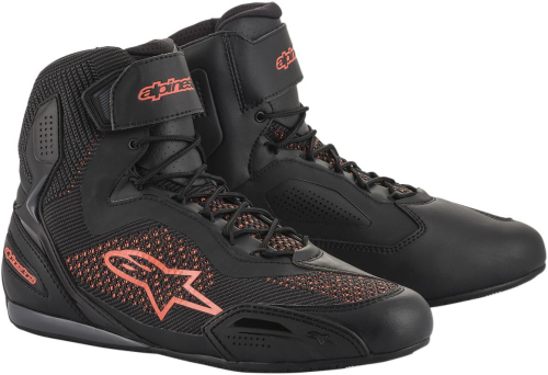 Alpinestars - Alpinestars Faster-3 Rideknit Riding Shoes - 2510319103011.5 - Black/Red Fluorescent - 11.5