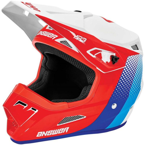 Answer - Answer AR3 Pace Helmet - 0411-0639-2355 - White/Red/Hyper Blue - X-Large