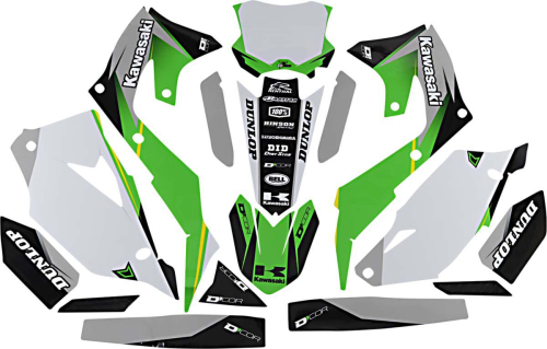 DCOR - DCOR COR 9 Kawasaki Complete Graphics Kit - White - 20-20-462