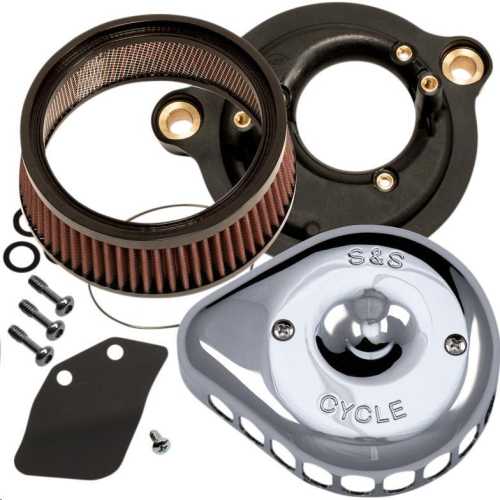 S&S Cycle - S&S Cycle Mini Teardrop Stealth Air Cleaner Kits - Chrome - 170-0435B
