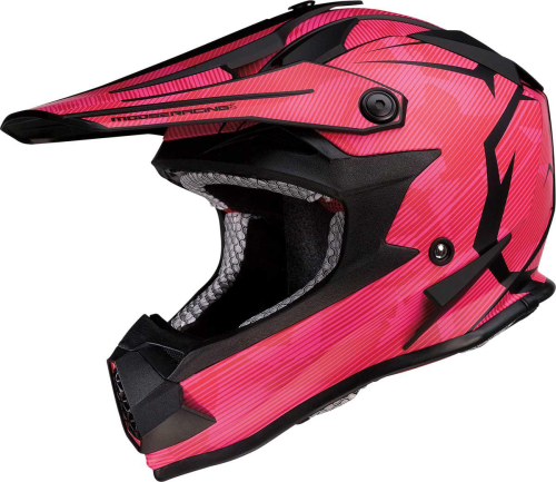 Moose Racing - Moose Racing F.I. Agroid Camo Youth Helmet - 0111-1528 - Pink/Red - Large