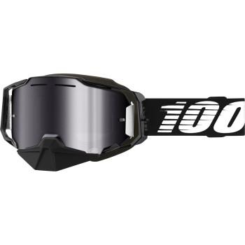 100% - 100% Armega Snow Goggles - 50008-00001 - Black Essential Black/White / Silver Flash Mirror - OSFM