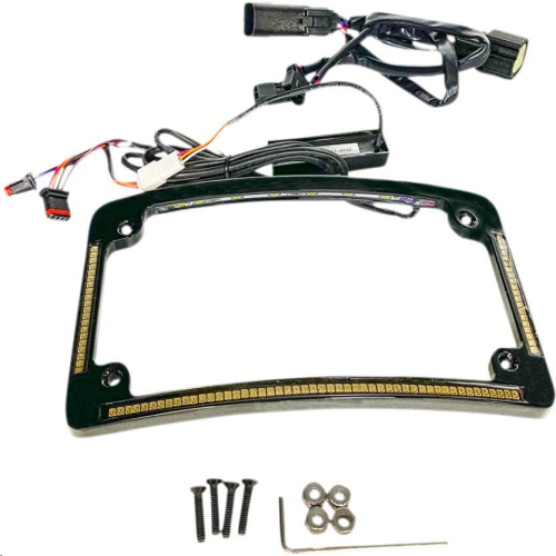 Custom Dynamics TF05-BCM4-B Radius License Plate Frame - Gloss Black